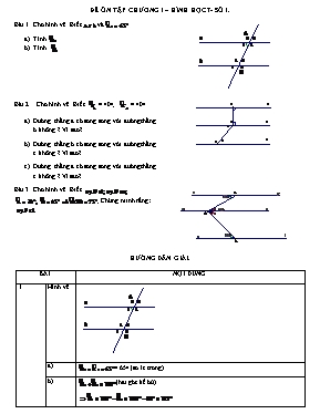Đề ôn tập chương I  Hình học 7- Số 1